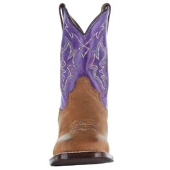 Roper Exclusive Kids Tan Vamp Purple Shaft Cowgirl Boot -Root Walk Shoes Store 09 018 0199 0002 5