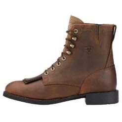 Ariat Women's Heritage Lacer II Distressed Brown 6 In Top Boot -Root Walk Shoes Store 10002147 03