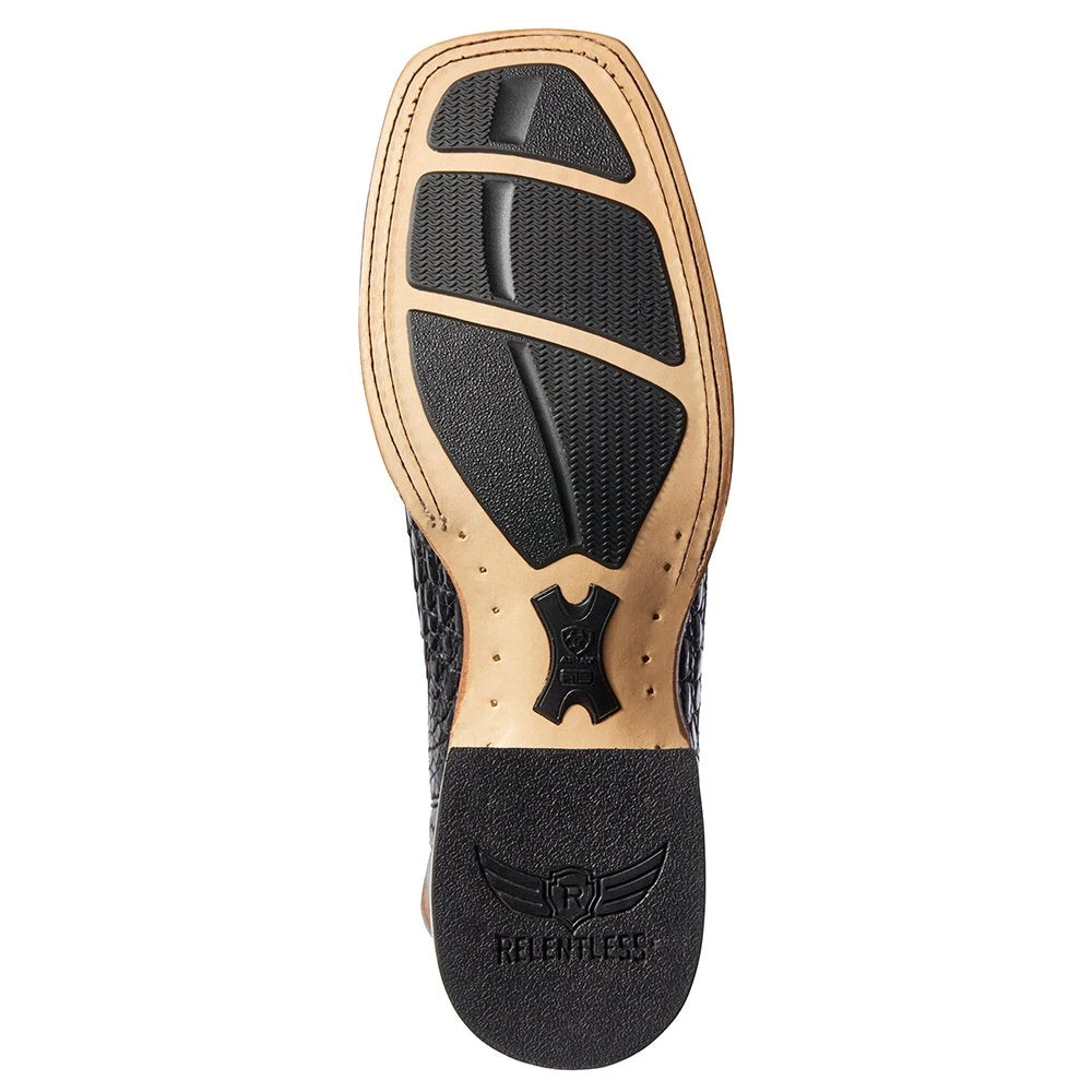 Relentless By Ariat Men's Ariat Relentless Winner Circle Black Caiman 13in. Black Top Cowboy Boot 7 Relentless By Ariat Men's Ariat Relentless Winner Circle Black Caiman 13in. Black Top Cowboy Boot - Image 5