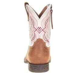 Ariat Childrens Tan And Pearlized Double Kicker Adobe Cowboy Boot -Root Walk Shoes Store 10036850 3