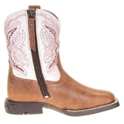 Ariat Childrens Tan And Pearlized Double Kicker Adobe Cowboy Boot -Root Walk Shoes Store 10036850 4