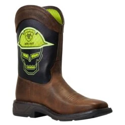 Ariat Youth Rust And Black Workhog XT Square Toe Western Boot -Root Walk Shoes Store 10040399 3