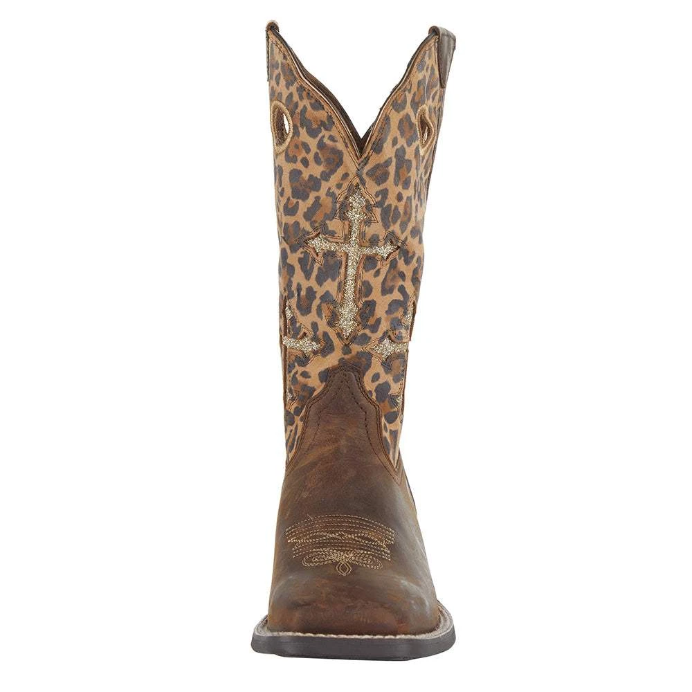 Ariat Women's Round Up Tan/Sparkle 11in. Leopard Cowgirl Boot 4 Ariat Women's Round Up Tan/Sparkle 11in. Leopard Cowgirl Boot - Image 2