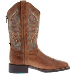 Ariat Women's Round Up Back Zip Desert Sand Western Boot -Root Walk Shoes Store 10044432 05