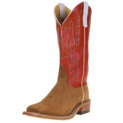 Anderson Bean Men's Anderson Bean Cognac Roughout 13in. Orange Goat Top Square Toe