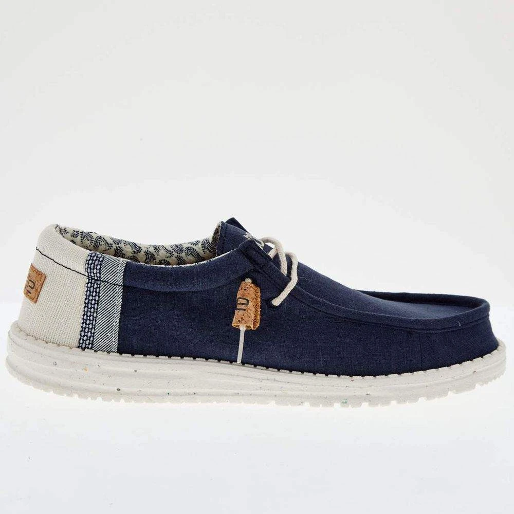 Heydude Men's Hey Dude Wally Linen Natural Navy 7 Heydude Men's Hey Dude Wally Linen Natural Navy - Image 5