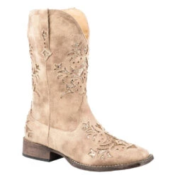 Roper Footwear Women's Tan Faux Leather Square Toe Boot