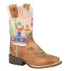 Roper Footwear Kids Waxy Brown Leather Printed Cactus Cowgirl Boot 2 Roper Footwear Kids Waxy Brown Leather Printed Cactus Cowgirl Boot -Root Walk Shoes Store 119215 default l