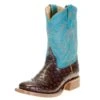 Anderson Bean Kids Chocolate Impostrich Turquoise Sinsation Top Cowboy Boots -Root Walk Shoes Store 123177 default l
