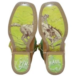 Tin Haul Footwear Youth Green Geo Bronc Cowboy Boot -Root Walk Shoes Store 1411901015007 3