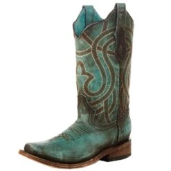 Corral Women`s Turquoise Brown 12in. Square Toe Boot