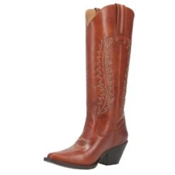 Dingo 1969 Women's Tin Lizzy Brown 15 Leather Snip Toe Western Boot