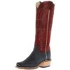 Olathe Boot Company Men`s Black Wyoming Reverse 16in Deep Red Navajo Bison Dog Top Cutter Toe Boot 1 Olathe Boot Company Men`s Black Wyoming Reverse 16in Deep Red Navajo Bison Dog Top Cutter Toe Boot -Root Walk Shoes Store 160915 default l