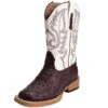 Roper Kid's Brown Ostrich Print Cowboy Boots -Root Walk Shoes Store 21293 default l