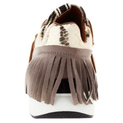 Shu Shop Ladies Taupe Suede Pepa Fringe Tennis Shoe -Root Walk Shoes Store 258 04