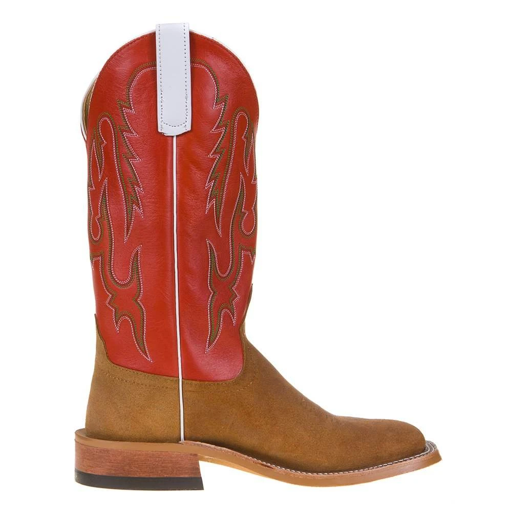 Anderson Bean Men's Anderson Bean Cognac Roughout 13in. Orange Goat Top Square Toe 6 Anderson Bean Men's Anderson Bean Cognac Roughout 13in. Orange Goat Top Square Toe - Image 4