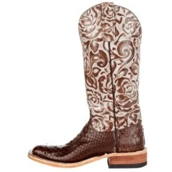 Anderson Bean Women`s AB Dark Brown Matte Python Rusty Old Tin Roof Cowgirl Boots -Root Walk Shoes Store 331561 3