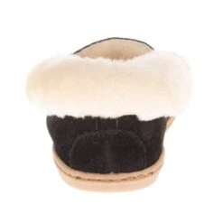 Minnetonka Ladies Alpine Sheepskin Black Moccasin -Root Walk Shoes Store 3370 3