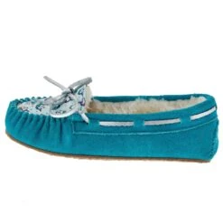 Minnetonka Kids Cassie Turquoise Unicorn Slipper -Root Walk Shoes Store 48152 03