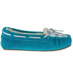 Minnetonka Kids Cassie Turquoise Unicorn Slipper -Root Walk Shoes Store 48152 05