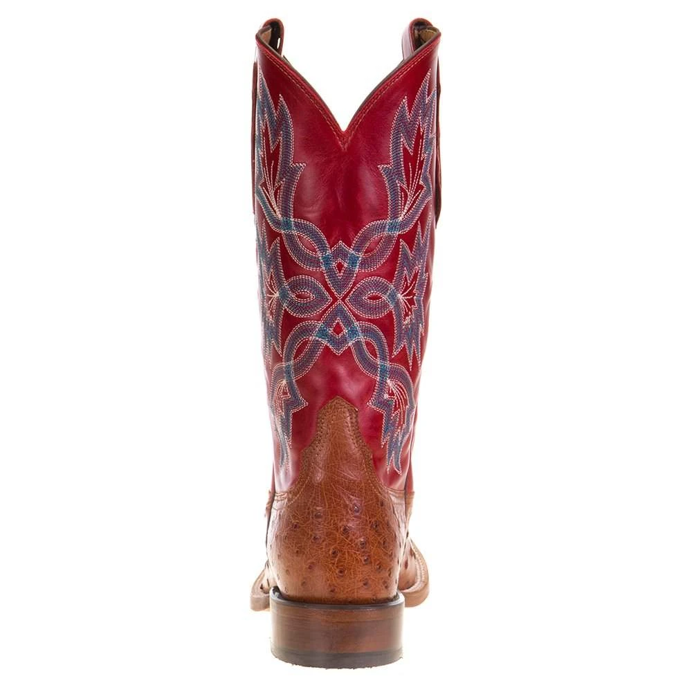 Men's Tony Lama Royston Brandy Full Quill Ostrich 13in. Red Top Cowboy Boots 6 Men's Tony Lama Royston Brandy Full Quill Ostrich 13in. Red Top Cowboy Boots - Image 4