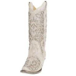 Corral Women's White Glitter Inlay Boots