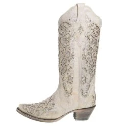 Corral Women's White Glitter Inlay Boots -Root Walk Shoes Store A3322 2