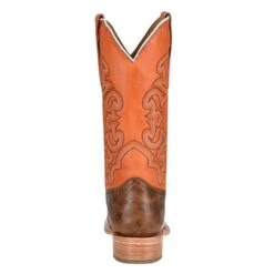 Corral Men's Distressed Cognac 13in. Orange Embroidered Top Square Toe Boot -Root Walk Shoes Store A4228 2