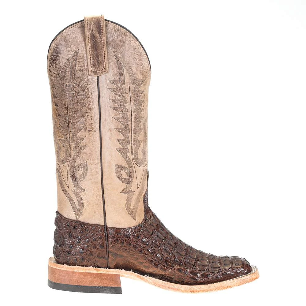 Anderson Bean Men's Chocolate Hornback Caiman 13in. Bone Mad Dog Top Square Toe Boots 6 Anderson Bean Men's Chocolate Hornback Caiman 13in. Bone Mad Dog Top Square Toe Boots - Image 4