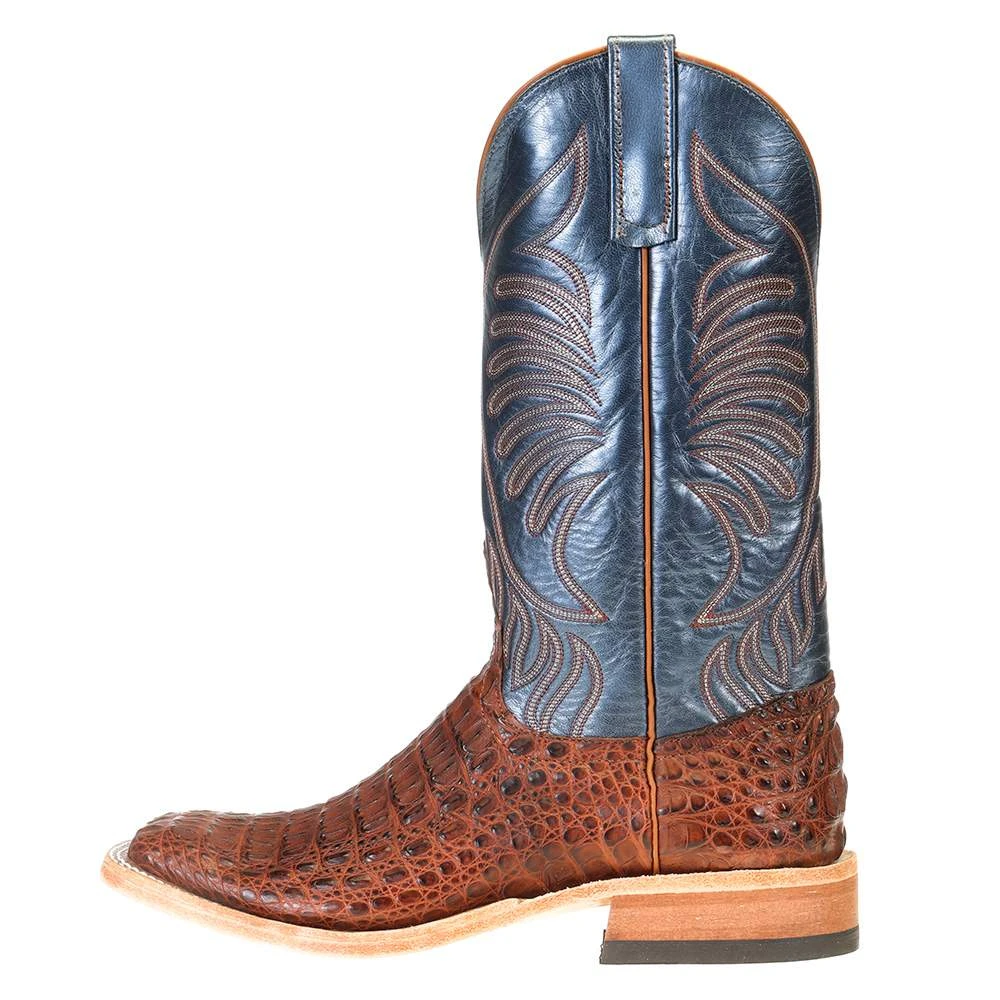 Anderson Bean Men's Rust Lux Hornback Caiman 13in. Regal Blue Luster Top Square Toe Boots 4 Anderson Bean Men's Rust Lux Hornback Caiman 13in. Regal Blue Luster Top Square Toe Boots - Image 2