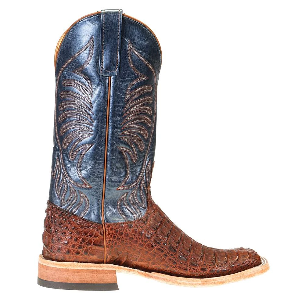 Anderson Bean Men's Rust Lux Hornback Caiman 13in. Regal Blue Luster Top Square Toe Boots 6 Anderson Bean Men's Rust Lux Hornback Caiman 13in. Regal Blue Luster Top Square Toe Boots - Image 4