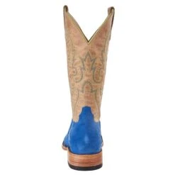 Horsepower Men's Top Hand Blue Suede 13in. Tan Top Cowboy Boot -Root Walk Shoes Store HP8044 3