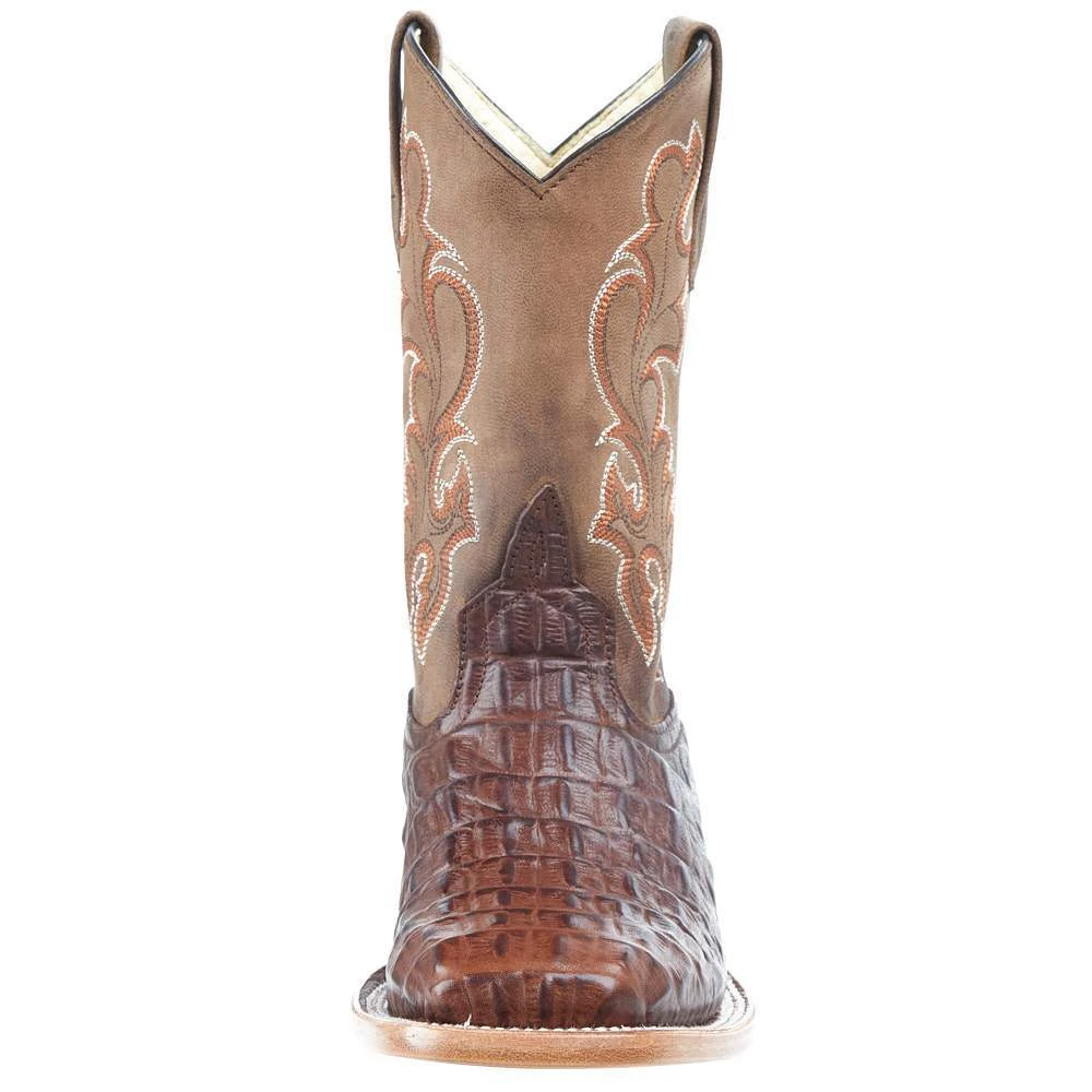Horsepower Boots Kid's Chocolate Nile Print Cowboy Boots 4 Horsepower Boots Kid's Chocolate Nile Print Cowboy Boots - Image 2