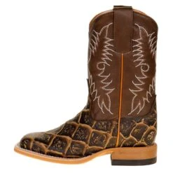 Horsepower Kids Horsepower Rusty Fish Print With Brown Top Cowboy Boots 9 Horsepower Kids Horsepower Rusty Fish Print With Brown Top Cowboy Boots -Root Walk Shoes Store HPK1844 3