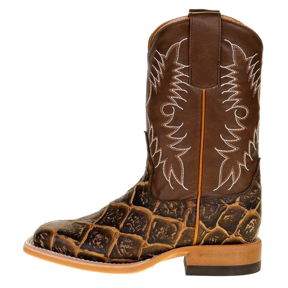Horsepower Kids Horsepower Rusty Fish Print With Brown Top Cowboy Boots 5 Horsepower Kids Horsepower Rusty Fish Print With Brown Top Cowboy Boots - Image 3