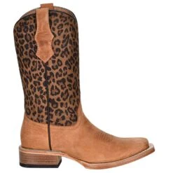 Circle G Kids Honey Leopard Print Top Sq Toe Boot -Root Walk Shoes Store J7104 BOOT 3