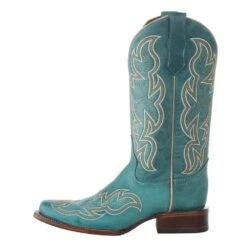 Circle G Women`s Turquoise Embroidered 12in. Boot -Root Walk Shoes Store L5880 3