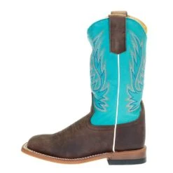 Macie Bean Boots Kids Brown Foot Blue Top Oxbow Sole Cowgirl Boot -Root Walk Shoes Store MK9147 2