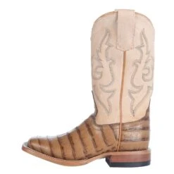 Macie Bean Girls Toasted Caiman Print Bleached Bone Cowboy Boot -Root Walk Shoes Store MK9158 2