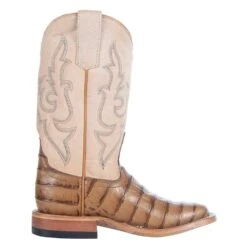 Macie Bean Girls Toasted Caiman Print Bleached Bone Cowboy Boot -Root Walk Shoes Store MK9158 4
