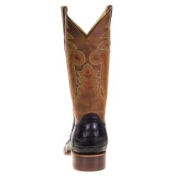 R Watson Boots Men's R Watson Black Caiman Tail 13in. Mad Dog Tan Top Boots -Root Walk Shoes Store MU10000 3