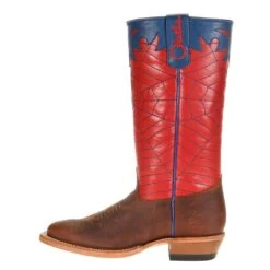 Olathe Boot Company Kid's Red & Blue Spider Web Cowboy Boots -Root Walk Shoes Store OK42 2