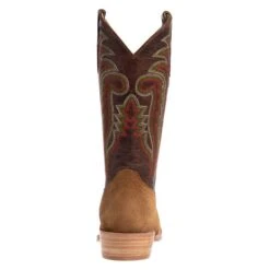 R Watson Boots Men's Tan Roughout 13in. Arizona Tan Cowhide Top Cutter Toe Cowboy Boots -Root Walk Shoes Store RW8200 1 3