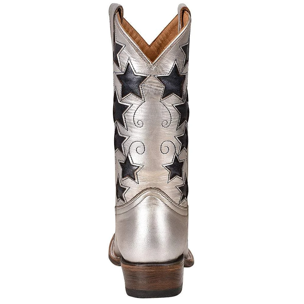Corral Kids Corral Boot Silvery And Navy Blue Stars Square Toe Cowgirl Boot 5 Corral Kids Corral Boot Silvery And Navy Blue Stars Square Toe Cowgirl Boot - Image 3