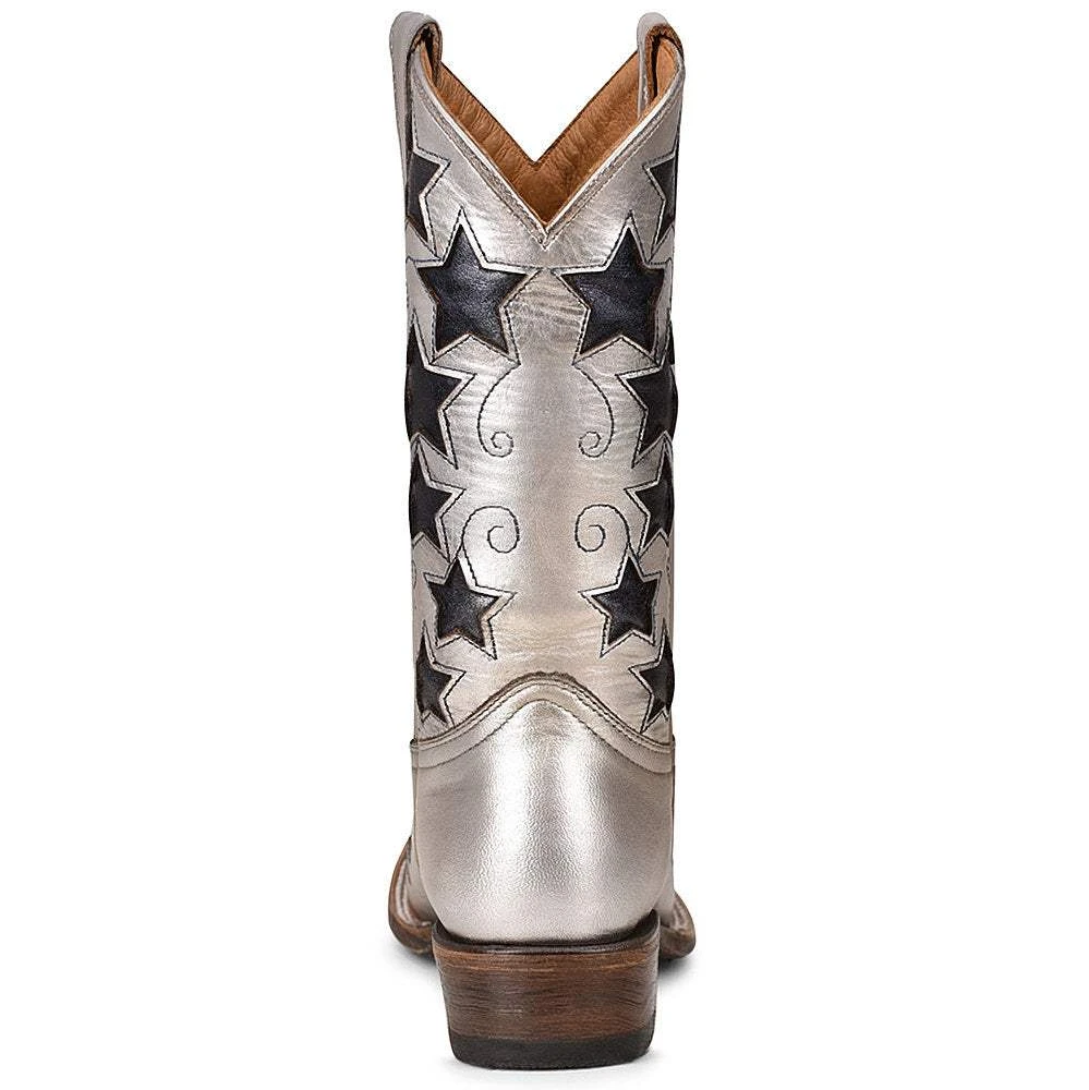 Corral Kids Corral Boot Silvery And Navy Blue Stars Square Toe Cowgirl Boot 6 Corral Kids Corral Boot Silvery And Navy Blue Stars Square Toe Cowgirl Boot - Image 4