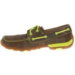Twisted X Women's Bomber & Neon Yellow Boat Shoes -Root Walk Shoes Store WDM0010 1970