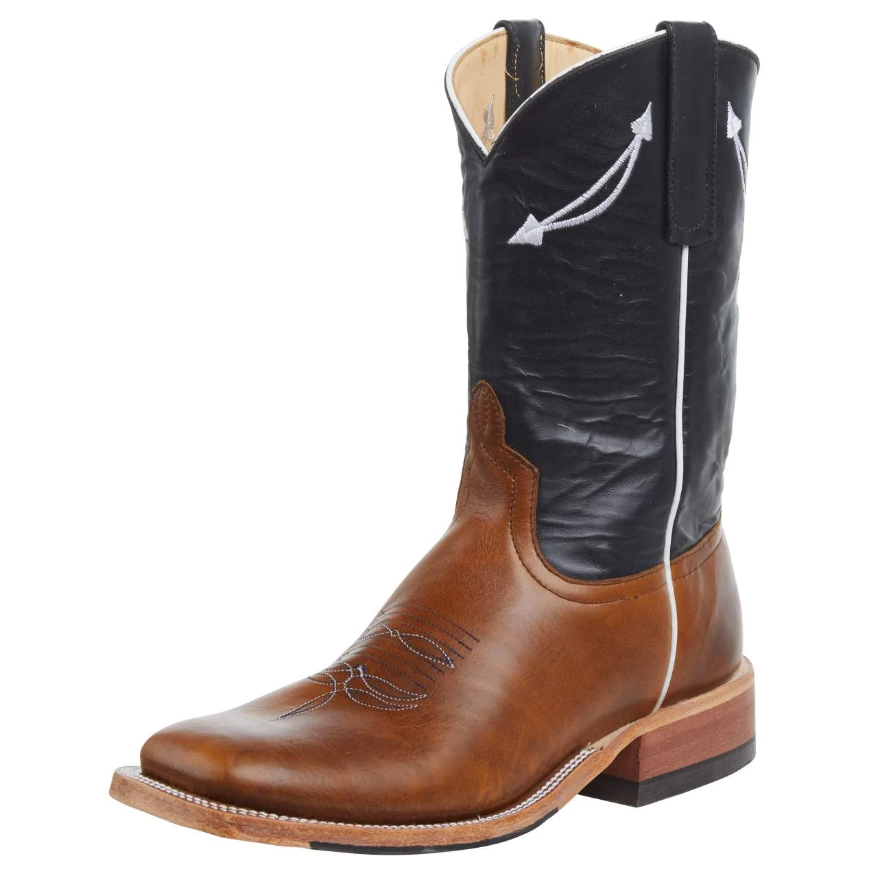 Anderson Bean Men's Anderson Bean Tan Horsebutt 10in. Navy Glove Top Square Toe Boot 4 Anderson Bean Men's Anderson Bean Tan Horsebutt 10in. Navy Glove Top Square Toe Boot - Image 2