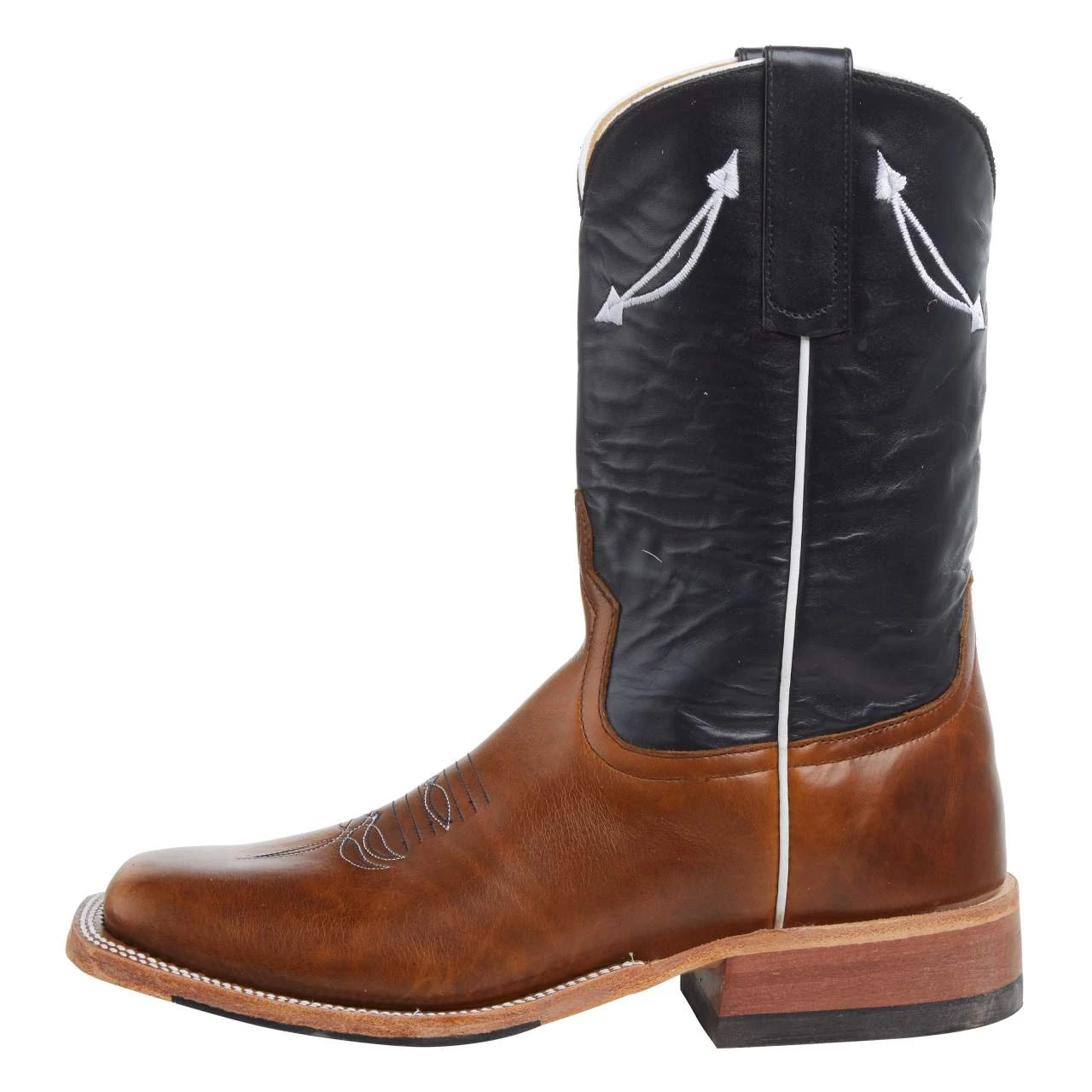 Anderson Bean Men's Anderson Bean Tan Horsebutt 10in. Navy Glove Top Square Toe Boot 6 Anderson Bean Men's Anderson Bean Tan Horsebutt 10in. Navy Glove Top Square Toe Boot - Image 4