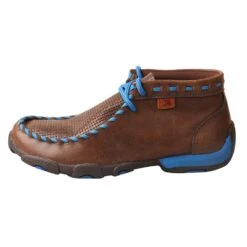 Twisted X Kids Twisted X Woven Brown And Blue Driving Mocs -Root Walk Shoes Store YDM0027 2