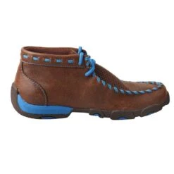 Twisted X Kids Twisted X Woven Brown And Blue Driving Mocs -Root Walk Shoes Store YDM0027 4